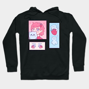 Strawberry Girl and her Strawberry Cats Hoodie